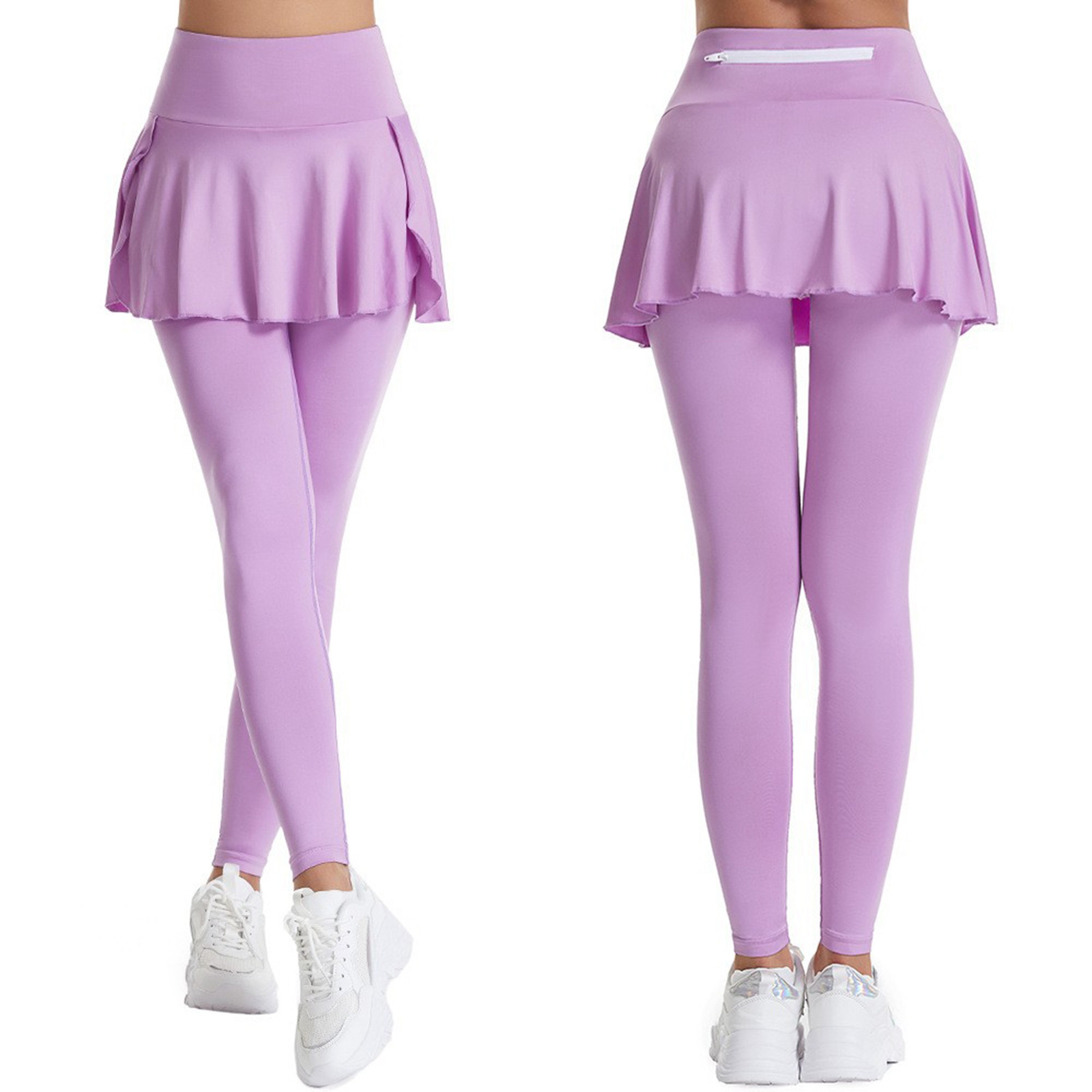 thumbnail image 2 of Falda deportiva plisada de color liso para mujer, cintura alta, que realza las caderas, falda pantalón para bádminton, 2 of 6